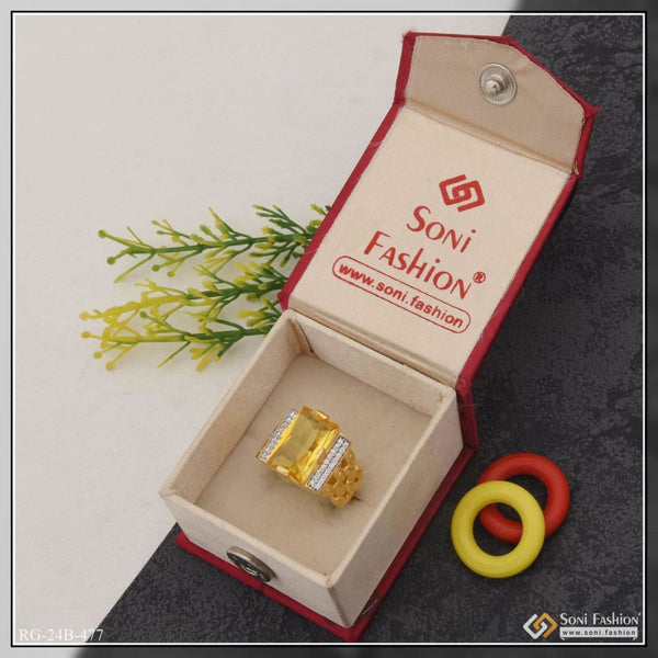 1 gram gold plated yellow stone etched design high-quality