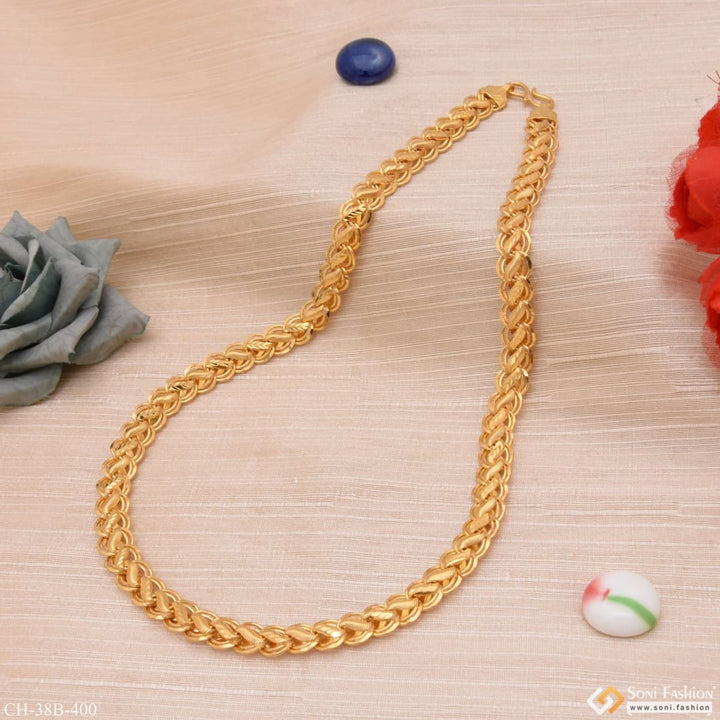 Gold necklace with flower and rose on Kohli gold chain - 1 gram gold ring Style B400.