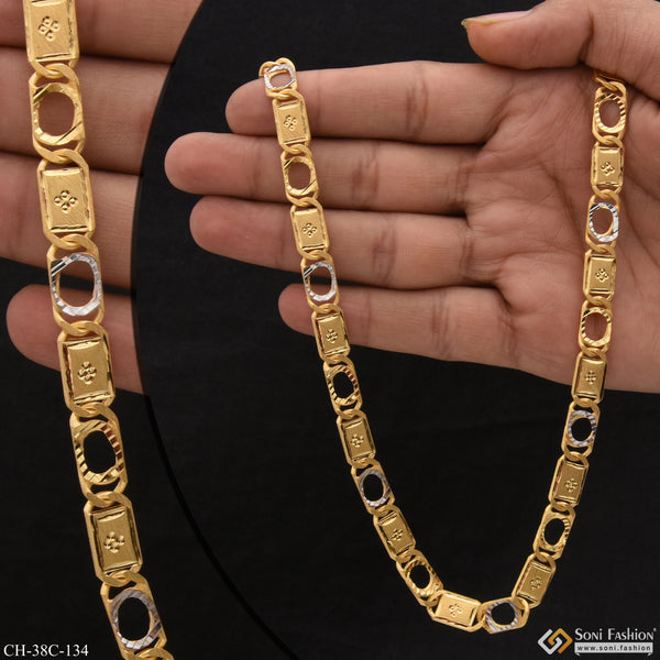 1 Gram Gold Forming Nawabi Fancy Design High-Quality Chain for Men - Style C134