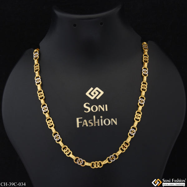 1 Gram Gold Forming Round Linked Distinctive Design Best Quality Chain - Style C034