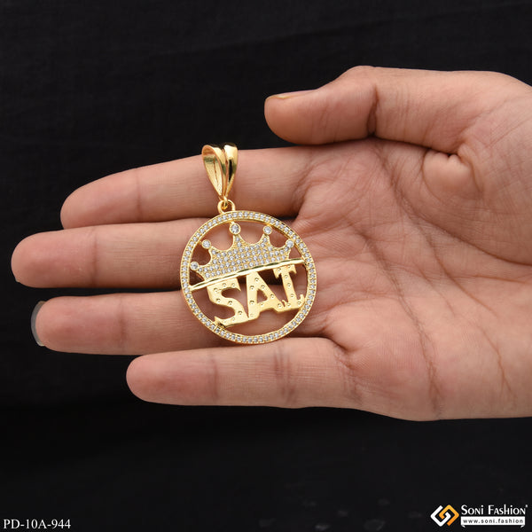 Sai with Diamond Antique Design Gold Plated Pendant for Men - Style A944