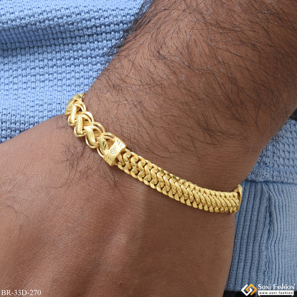 1 Gram Gold Plated 2 In 1 Kohli Awesome Design Bracelet for Men - Style D270