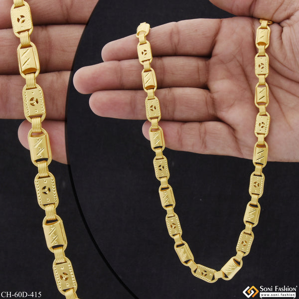 1 Gram Gold Plated 2 In 1 Nawabi Fabulous Design Chain for Men - Style D415