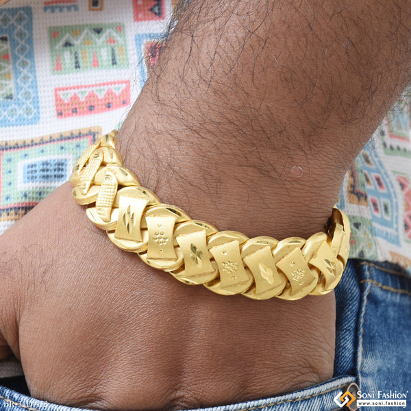 1 Gram Gold Plated Amazing Design Pokal Bracelet for Men - Style D453