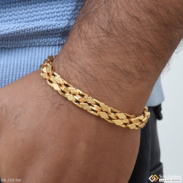 1 Gram Gold Plated Attention-Getting Design Bracelet for Men - Style D360