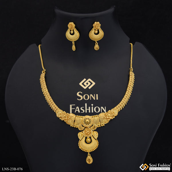 1 Gram Gold Plated Best Quality Necklace Set for Women - Style B076