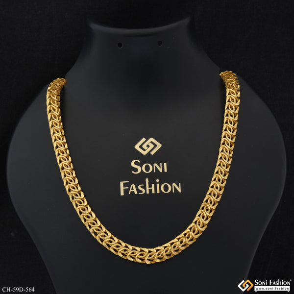 1 Gram Gold Plated C Into C Popular Design Chain for Men - Style D564