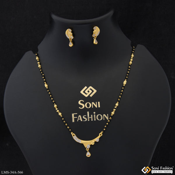 1 Gram Gold Plated Chic Design Mangalsutra Set for Women - Style A566