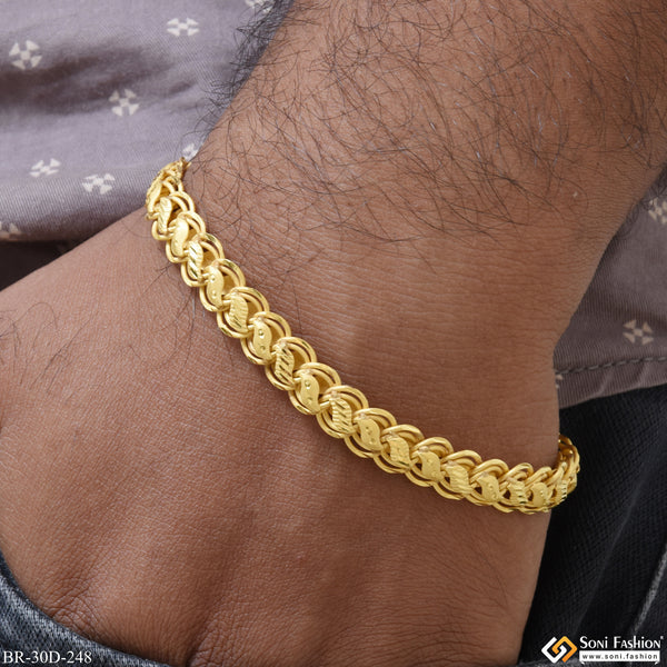 1 Gram Gold Plated Classic Design Superior Quality Bracelet for Men - Style D248