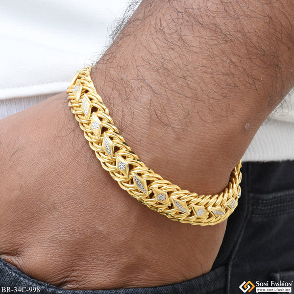 1 Gram Gold Plated Decorative Design Best Quality Bracelet for Men - Style C998