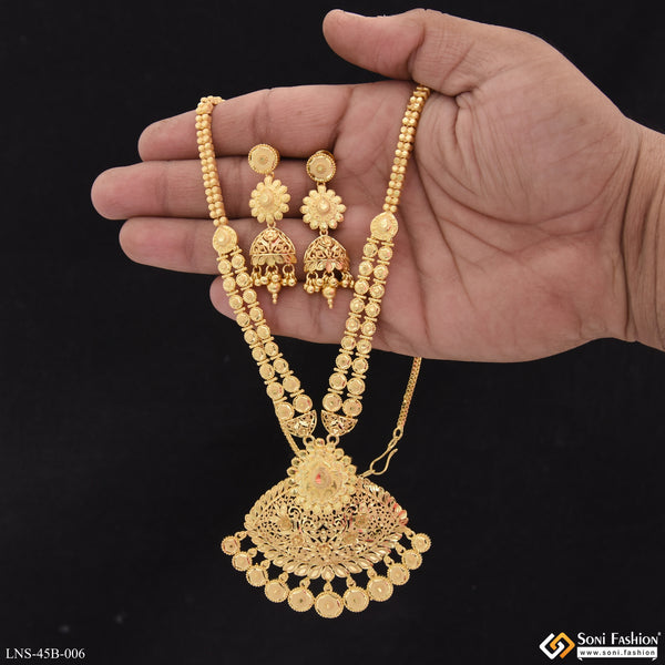 1 Gram Gold Plated Designer Necklace Set for Women - Style B006