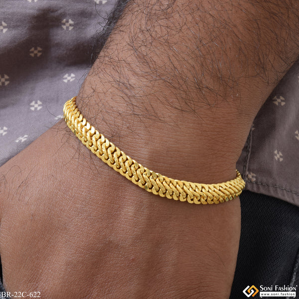 1 Gram Gold Plated Distinctive Design Best Quality Bracelet for Men - Style C622