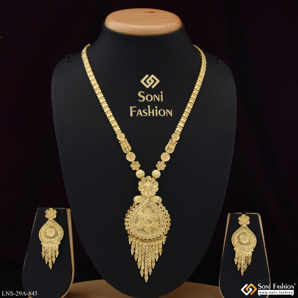 1 Gram Gold Plated Exclusive Design Necklace Set for Women - Style A845