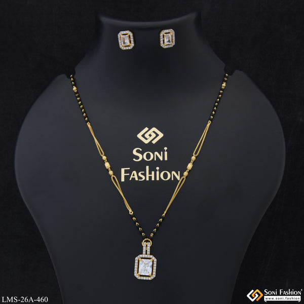 1 Gram Gold Plated Glamorous Design Mangalsutra Set for Women - Style A460