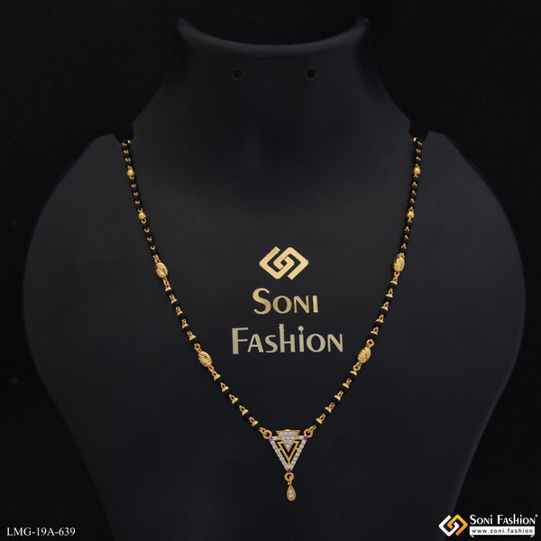 1 Gram Gold Plated Graceful Design Mangalsutra for Women - Style A639