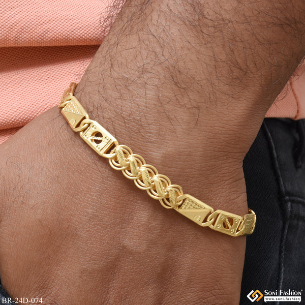 1 Gram Gold Plated Funky Design Kohli Nawabi Bracelet for Men - Style D074