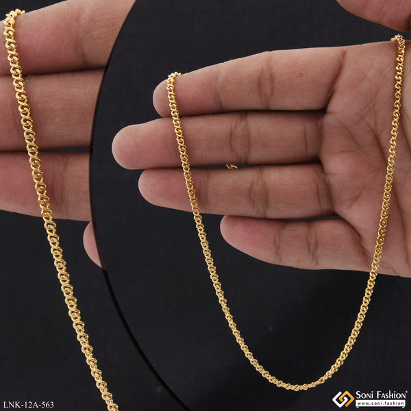 1 Gram Gold Plated Latest Design Link Chain for Ladies - Style A563