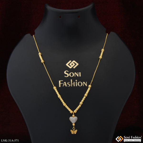 1 Gram Gold Plated Latest Design Necklace for Ladies - Style A571