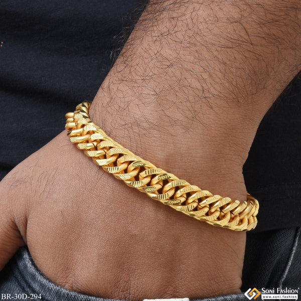 1 Gram Gold Plated Link Fashionable Design Bracelet for Men - Style D294