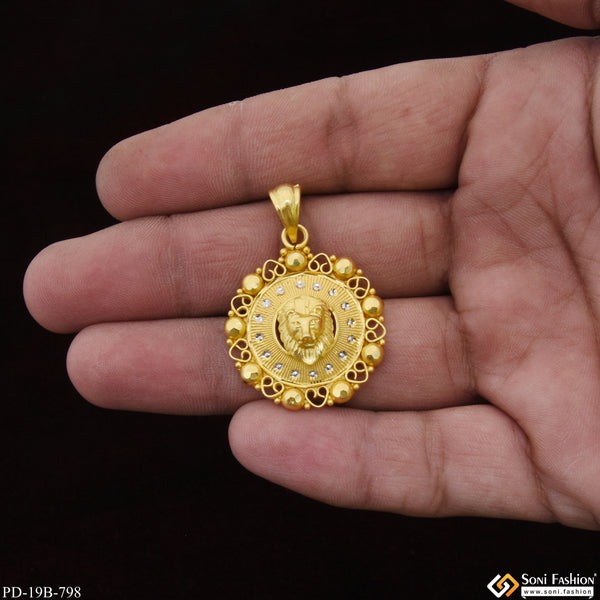 1 Gram Gold Plated Lion Awesome Design Pendant for Men - Style B798