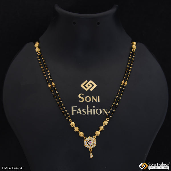 1 Gram Gold Plated Lovely Design Mangalsutra for Women - Style A641