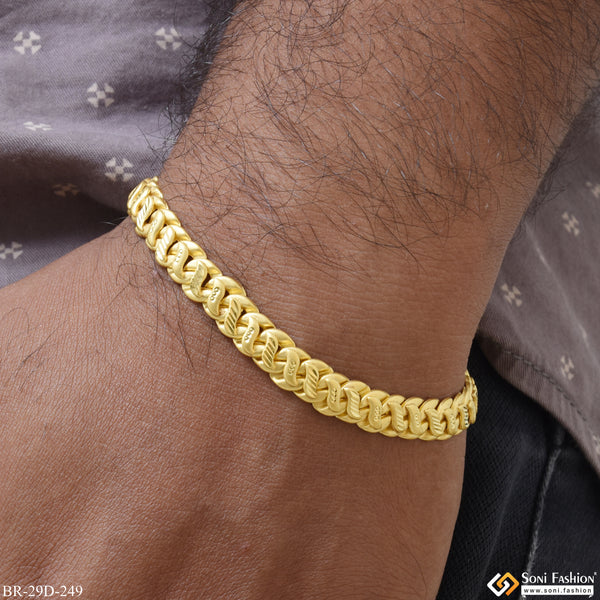 1 Gram Gold Plated Pokal Attention-Getting Design Bracelet for Men - Style D249