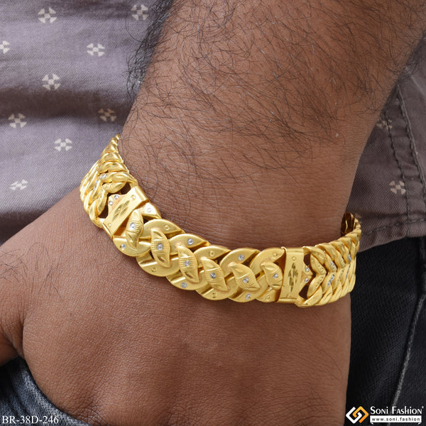 1 Gram Gold Plated Pokal Best Quality Elegant Design Bracelet for Men - Style D246