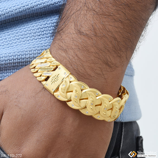 1 Gram Gold Plated Pokal Finely Detailed Design Bracelet for Men - Style D272