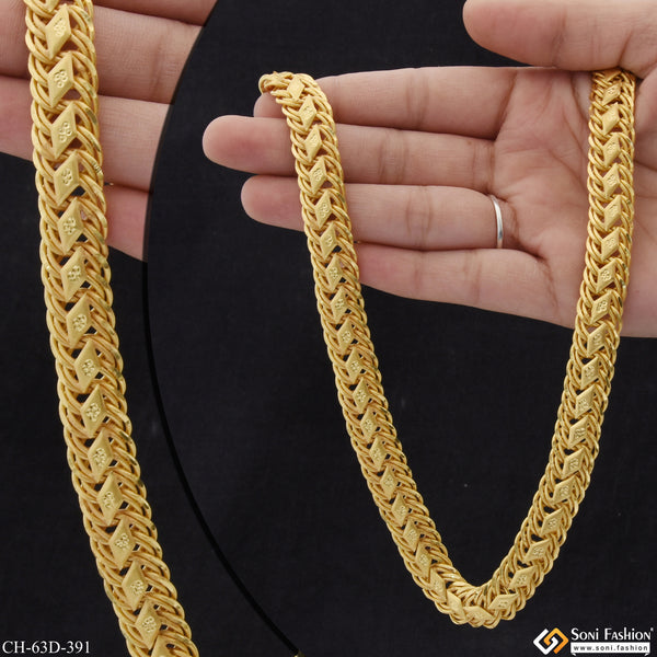 1 Gram Gold Plated Artisanal Design Rajwadi Chain for Men - Style D391