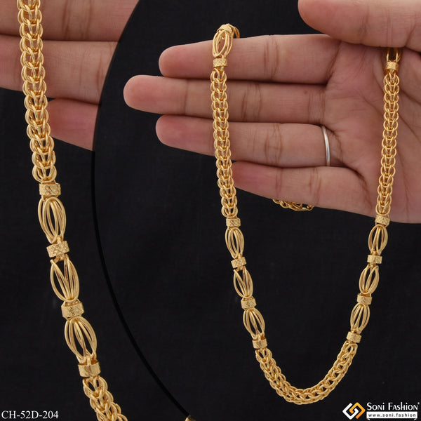 1 Gram Gold Plated Rajwadi Cute Design Best Quality Chain for Men - Style D204