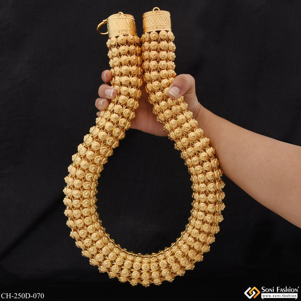 1 Gram Gold Plated Rajwadi Extraordinary Design Chain for Men - Style D070