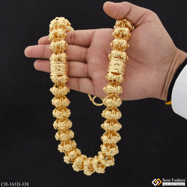 1 Gram Gold Plated Glittering Design Rajwadi Chain for Men - Style D338