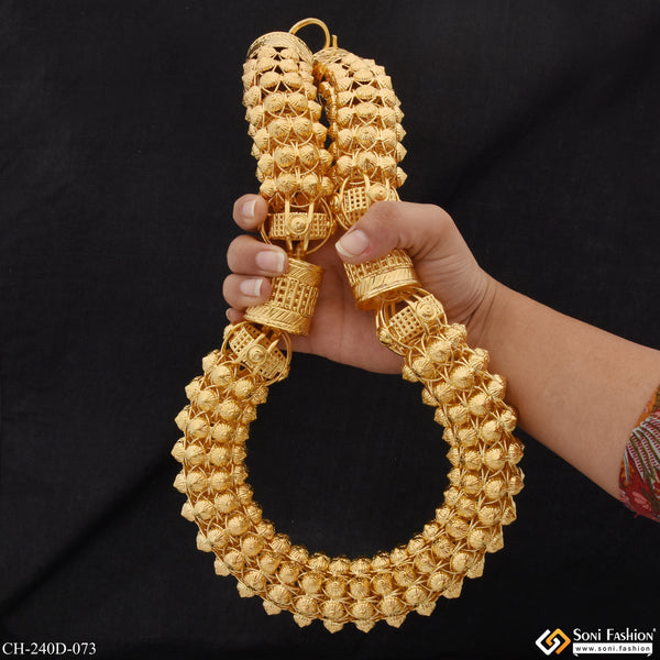 1 Gram Gold Plated Rajwadi Latest Design High-Quality Chain for Men - Style D073