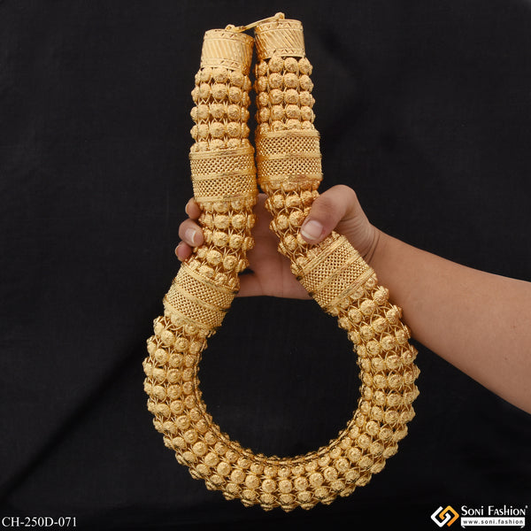 1 Gram Gold Plated Rajwadi Sophisticated Design Chain for Men - Style D071