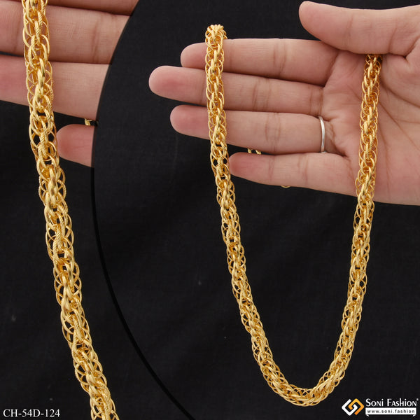 1 Gram Gold Plated Rassa Fancy Design High-Quality Chain for Men - Style D124