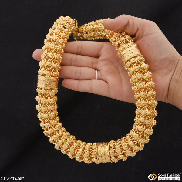 1 Gram Gold Plated Rassa Stylish Design Best Quality Chain for Men - Style D082