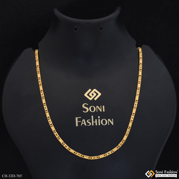 1 Gram Gold Plated Slim Design Nawabi Chain for Men - Style D765