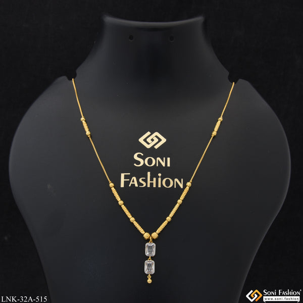 1 Gram Gold Plated Sparkling Design Necklace for Ladies - Style A515