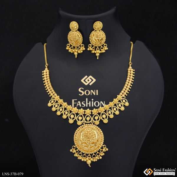 1 Gram Gold Plated Stunning Design Necklace Set for Women - Style B079