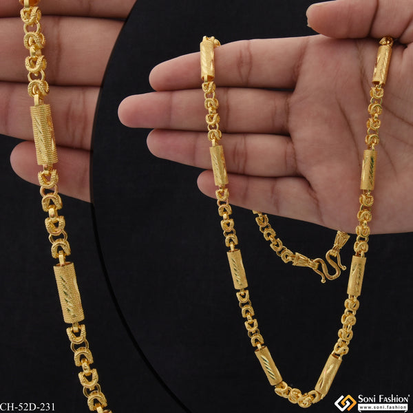 1 Gram Gold Plated Superior Quality Prominent Design Chain for Men - Style D231