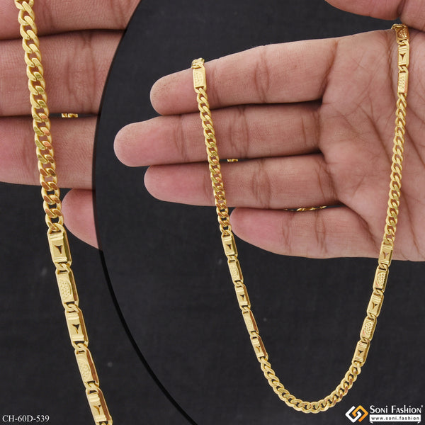 1 Gram Gold Plated Superior Quality Link Nawabi Chain for Men - Style D539