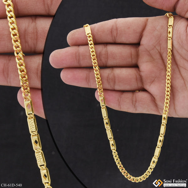 1 Gram Gold Plated Unique Design Link Nawabi Chain for Men - Style D540