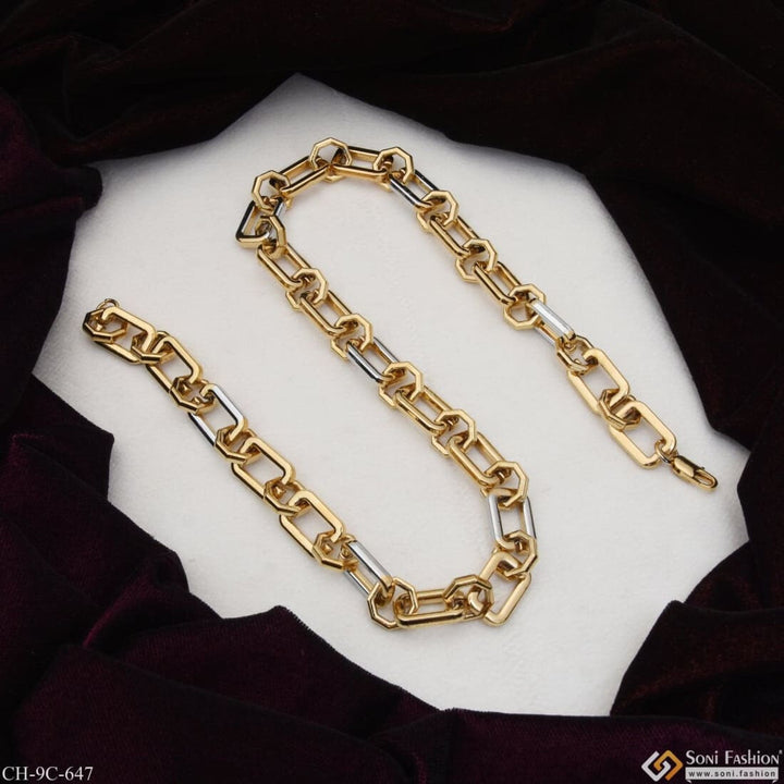 2 In 1 Silver & Gold Color Latest Design High-quality Chain