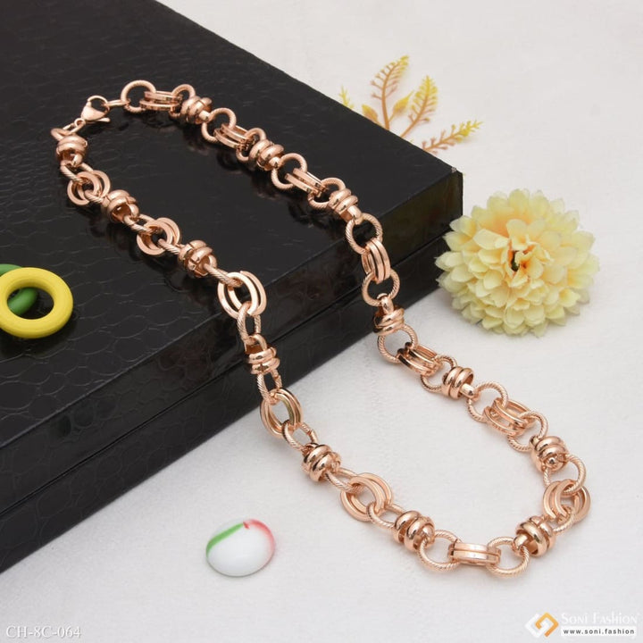 2 In 1 Streamlined Design Superior Quality Rose Gold Chain