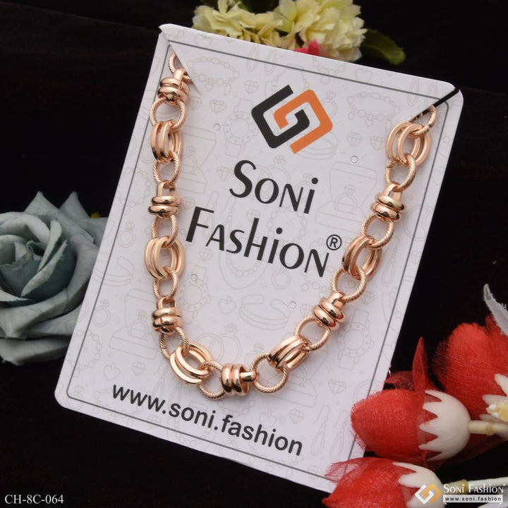 2 In 1 Streamlined Design Superior Quality Rose Gold Chain