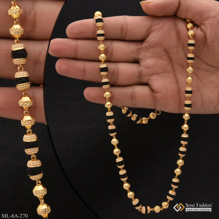 2 into finely detailed design gold plated rudraksha mala for