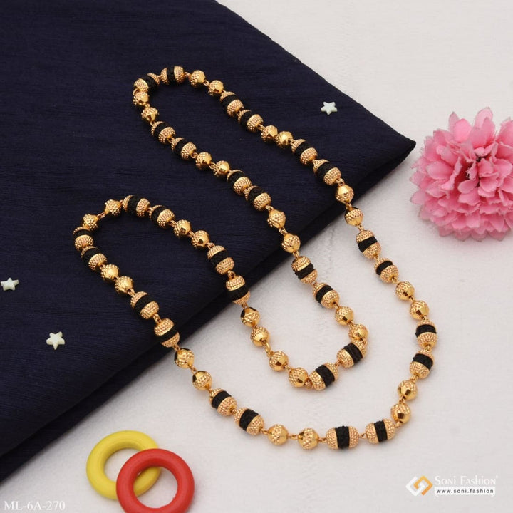 2 into finely detailed design gold plated rudraksha mala for