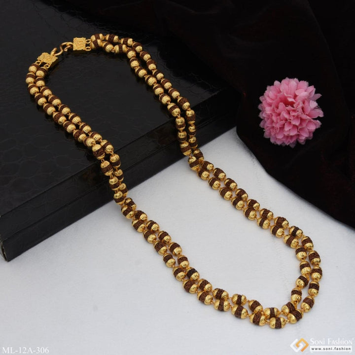 2 Line Best Quality Elegant Design Gold Plated Rudraksha