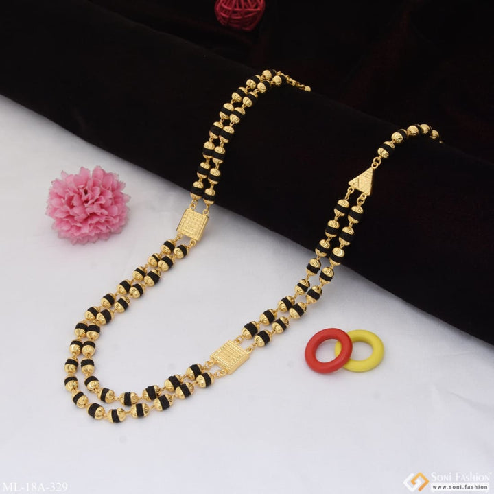 2 Line Cool Design Superior Quality Gold Plated Rudraksha