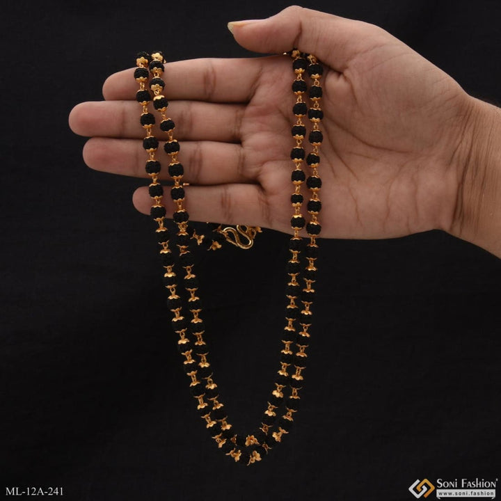 2 line latest design high-quality gold plated rudraksha mala